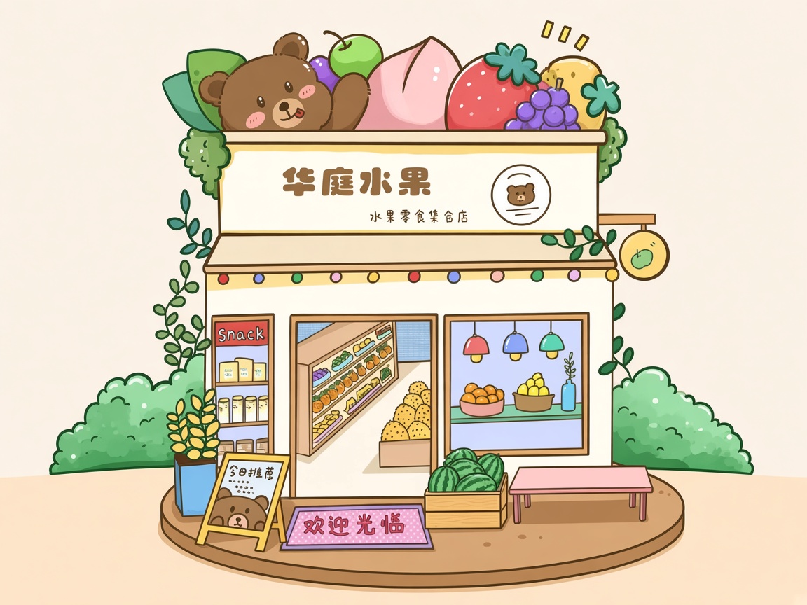 华庭水果门店插画